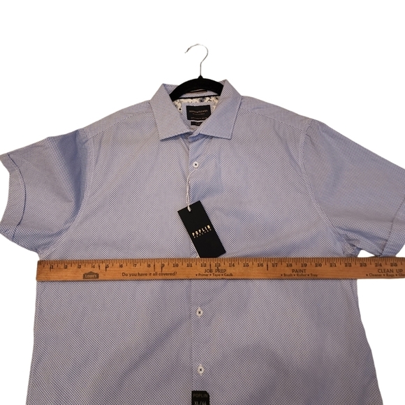 NWT Denim & Flower blue/white short sleeve button down shirt. Men's size XL - Picture 12 of 15